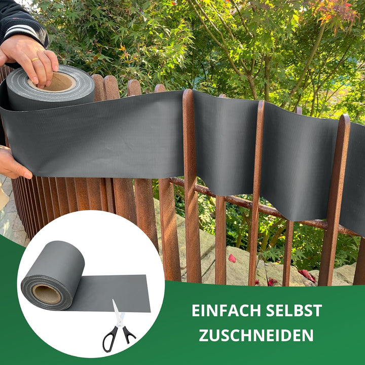 Sichtschutzstreifen Zaun 35 m x 19 cm,Sichtschutz Zaun inkl.20 Clips.Premium TPO Sichtschutzstreifen