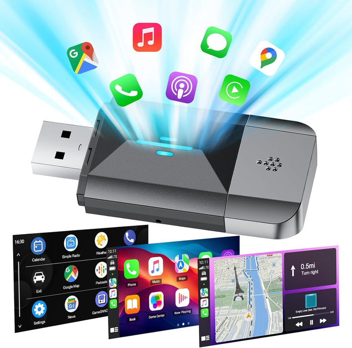 LAMTTO 2 in 1 Carplay Wireless Adapter &amp; Android Auto Adapter USB-C/A