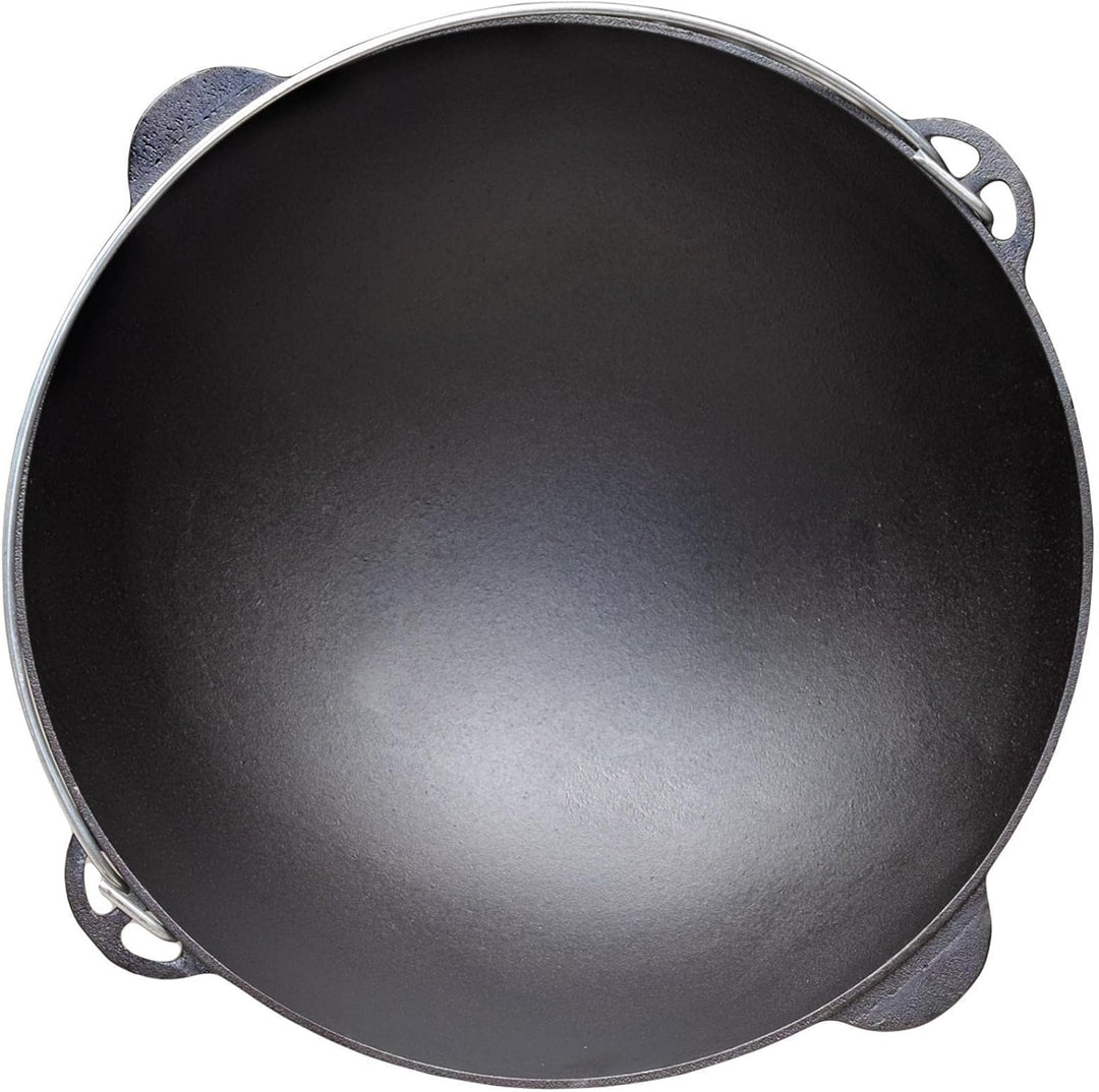 Schwenktopf 8L Camping Kazan aus Gusseisen Kasan Bräter Campingtopf Cast Iron Kessel Asia WOK Gulasc
