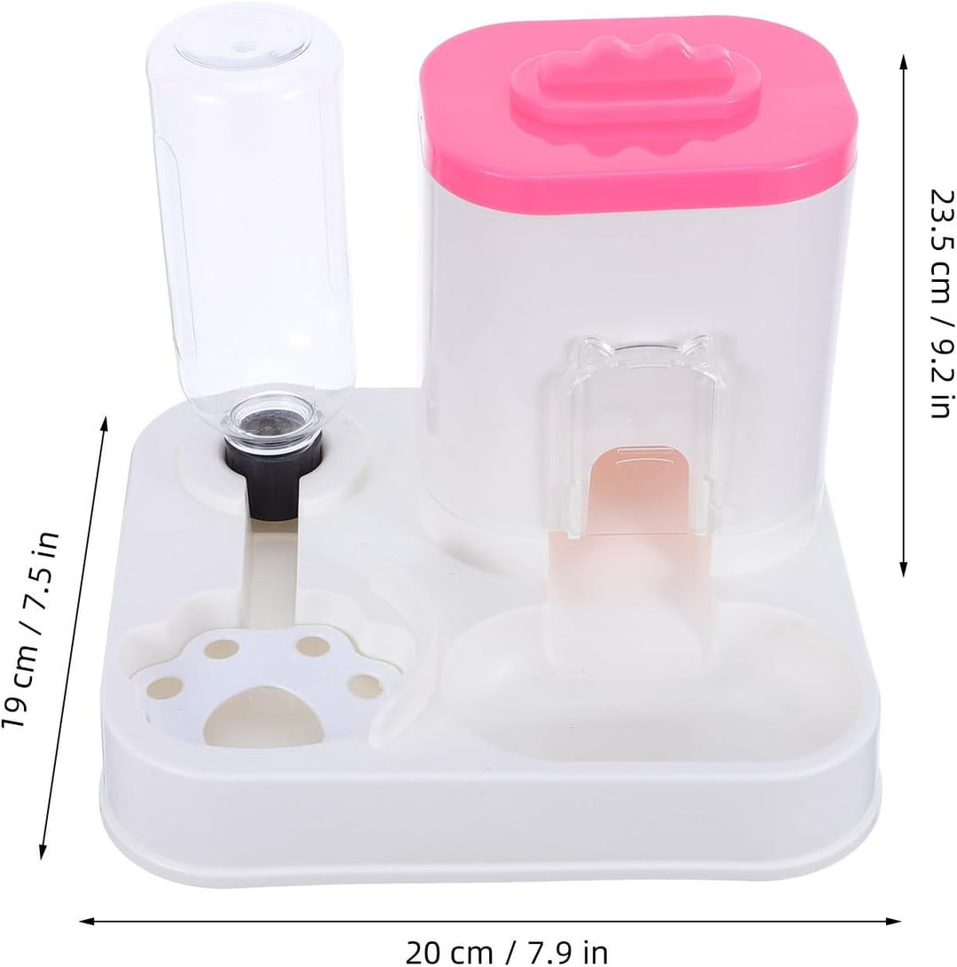 Supvox Automatischer Haustier Wasserspender 0,8l mit Futterstation 1,6l