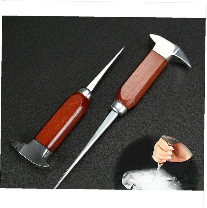 Küche Eispickel Edelstahl-EIS-Crusher Holzgriff Japanese Style Ice Chipper Profi-zubehör