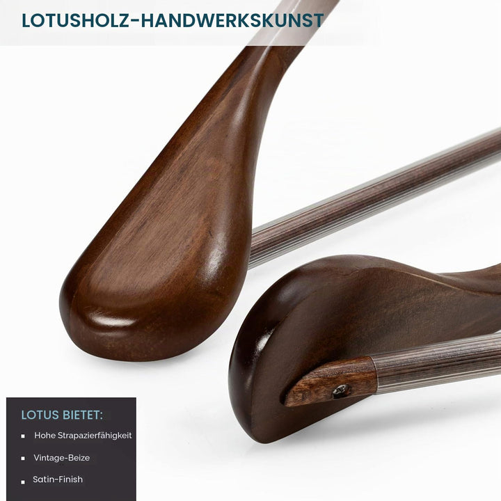 Hochwertige Holz-Kleiderbügel – 6er-Set – robuste Kleiderbügel mit breiten Schultern – Kleiderbügel