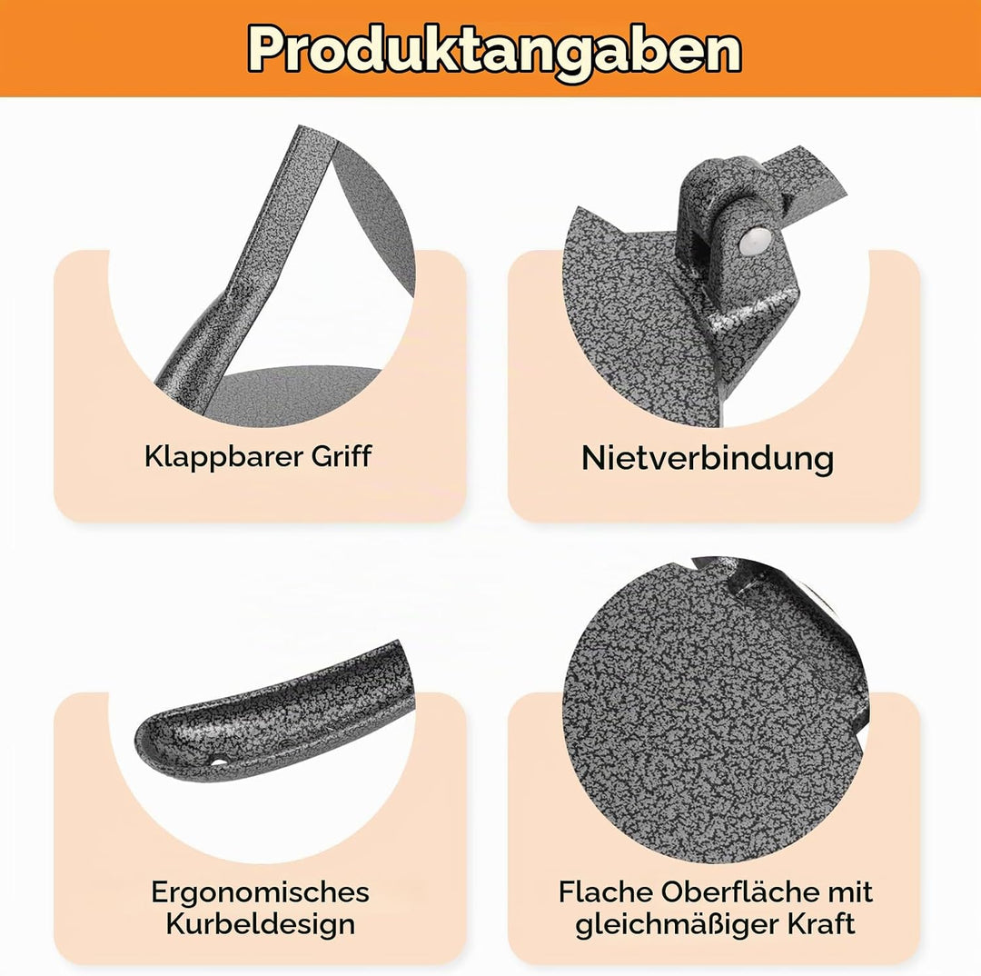 Tortilla Presse, Gusseisen Roti Tortillas Maker Teig Pressmaschine mit Klappbarem Griff für Haus Küc