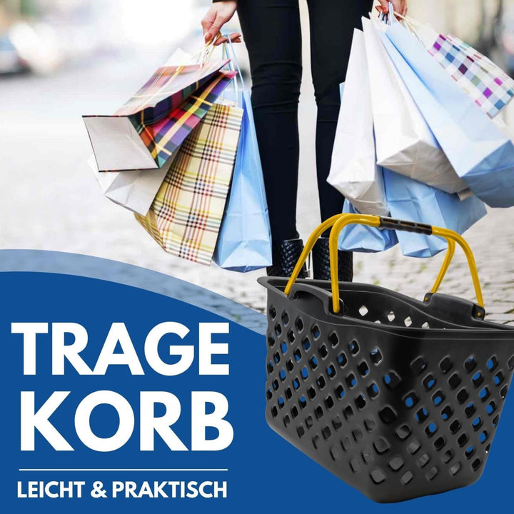 Einkaufskorb Shadow Style – 22L Kunststoff-Korb stapelbar – Mit 2 Tragebügeln für Laden &amp; Einkauf –
