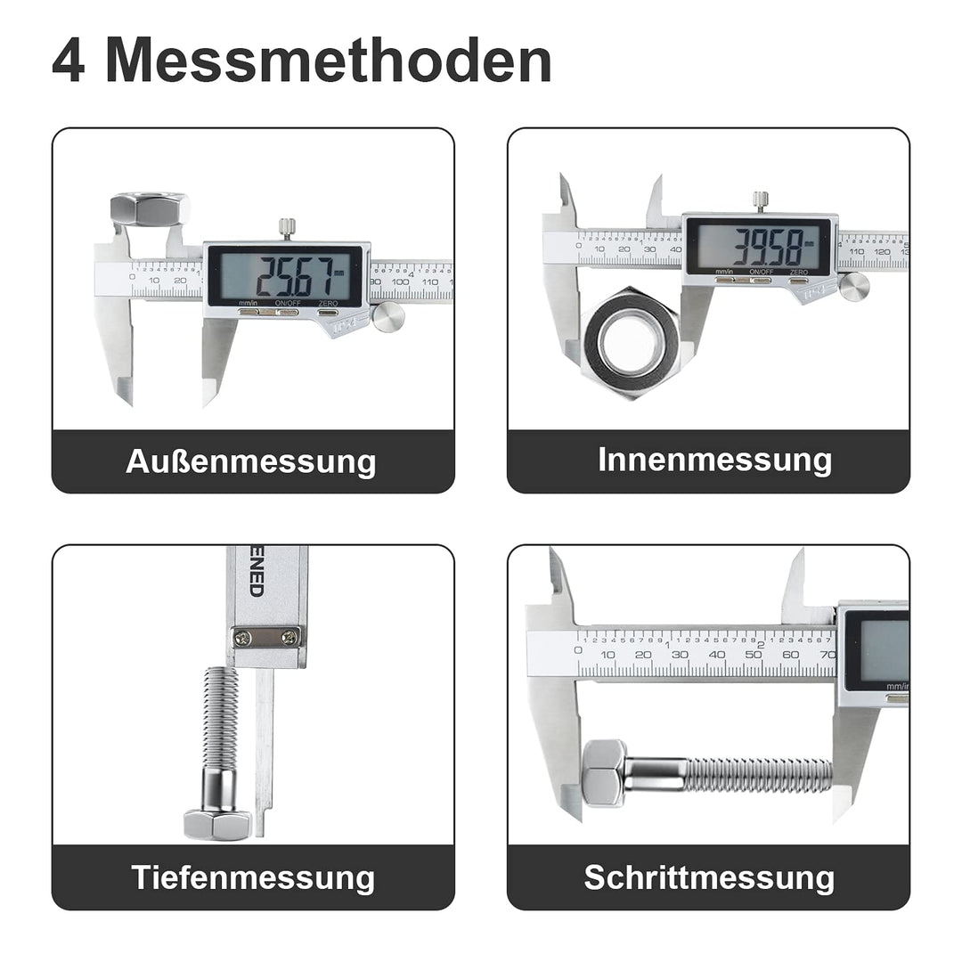 Messschieber Digitale 0-150mm/0-6 Zoll, IP54 Wasserdichte, Wasserdicht