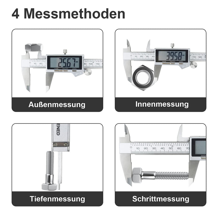Messschieber Digitale 0-150mm/0-6 Zoll, IP54 Wasserdichte, Wasserdicht