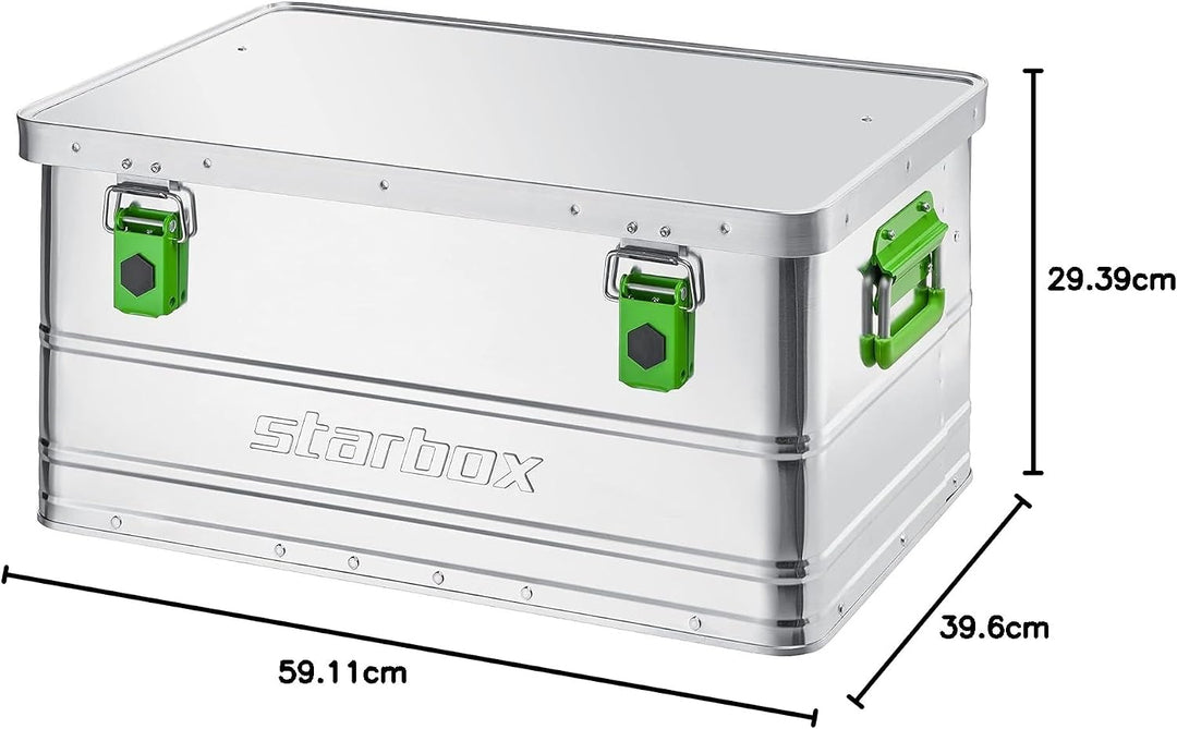 ALUTEC Aluminiumbox Starbox 50 (Inhalt 50 l, Innenmasse (LxBxH) 585 x 390 x 270 mm, staub-/spritzwas
