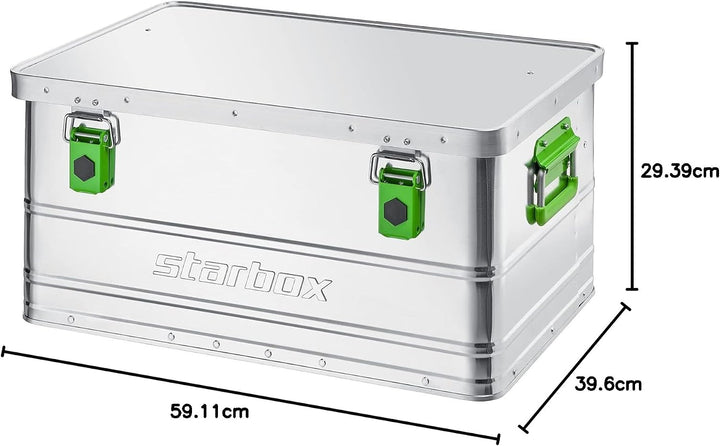 ALUTEC Aluminiumbox Starbox 50 (Inhalt 50 l, Innenmasse (LxBxH) 585 x 390 x 270 mm, staub-/spritzwas
