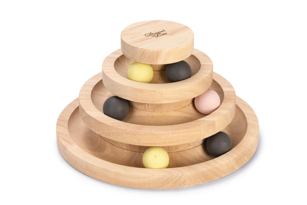 Designed by Lotte Spielturm Mia – Katzenspielzeug – Holz – Braun –