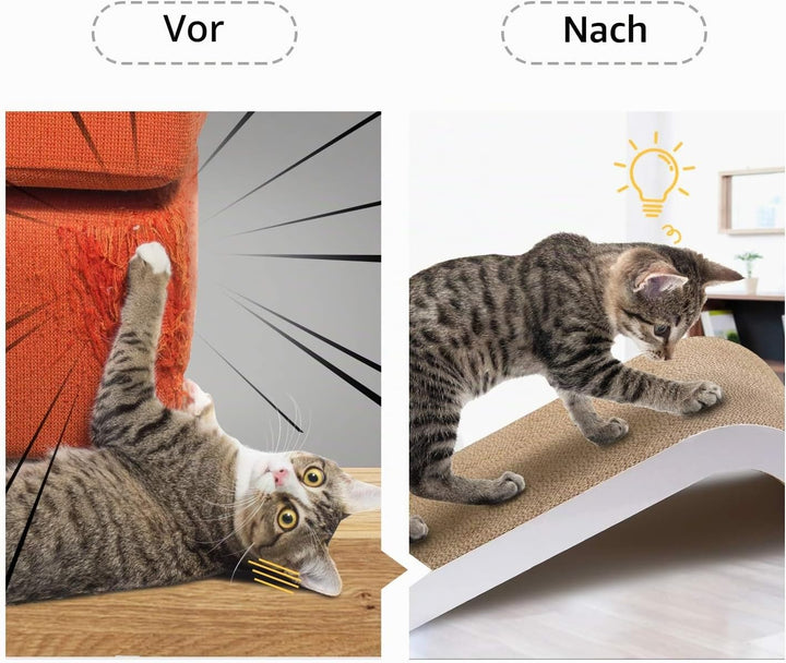 LIKEA Kratzbrett für Katzen mit Katzenminze, Qualitäts-Pappe und Konstruktion Kratzmöbel, mehrere Kr