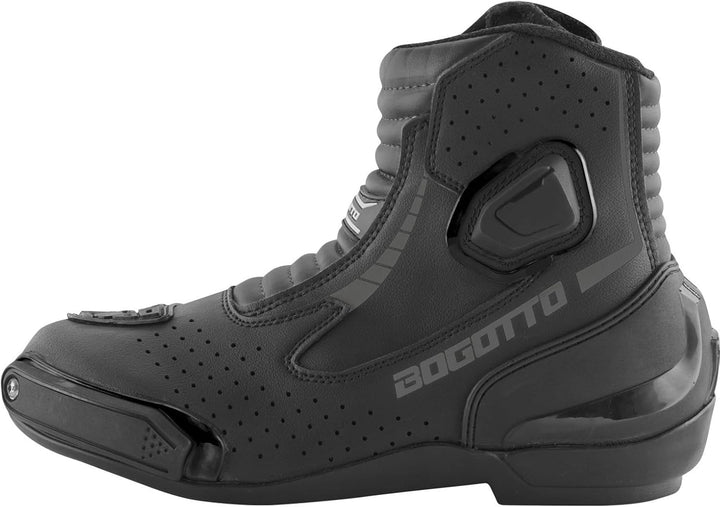 Bogotto Cartagena perforierte Motorrad Stiefel, schwarz, 44 Schwarz 44 EU, Schwarz 44 EU
