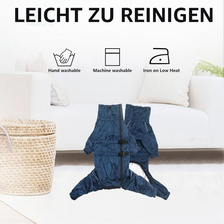 Geyecete -Regenmantel für hunde mit vier Beinen,Hunde Regenjacken Hosenanzug mit Geschirr loch, refl