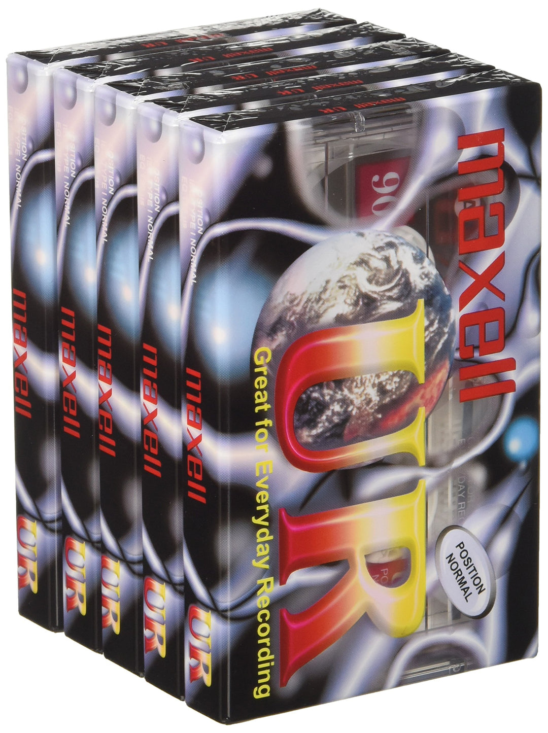 Maxell Audio Kassetten UR90 Cassette Audiokassetten 90min (5er Pack), 5er Pack