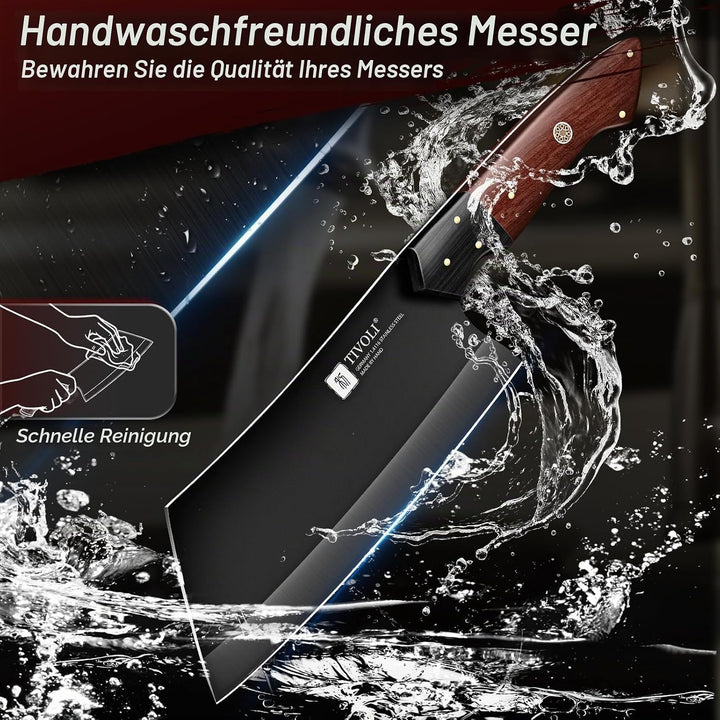 TIVOLI Küchenmesser Set 3-teilig aus Edelstahl mit Holzgriff 34 CM, 34 CM