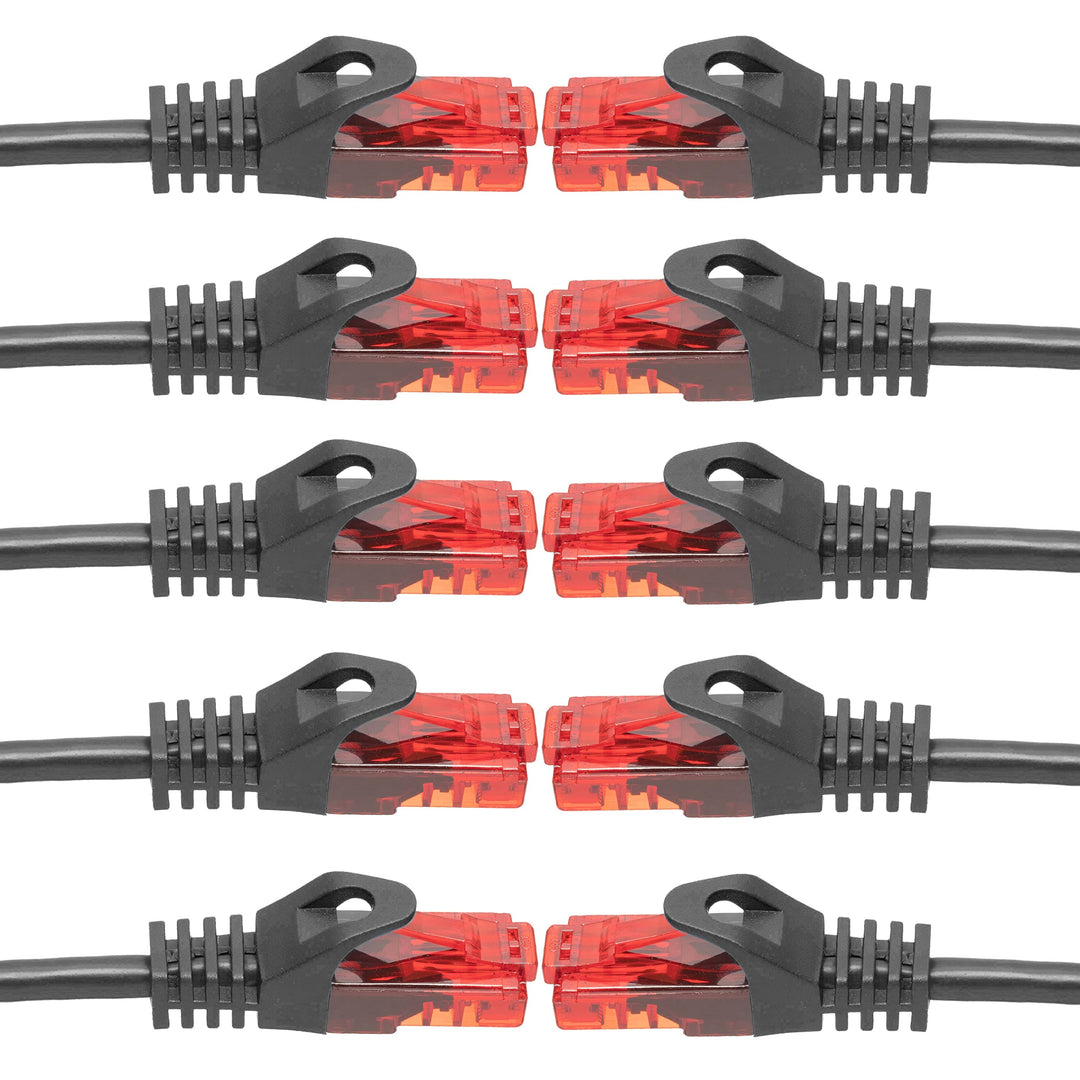 BIGtec - 10 Stück - 30m Gigabit Netzwerkkabel Patchkabel Ethernet LAN DSL Patch Kabel schwarz (2x RJ