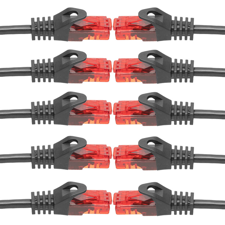 BIGtec - 10 Stück - 30m Gigabit Netzwerkkabel Patchkabel Ethernet LAN DSL Patch Kabel schwarz (2x RJ