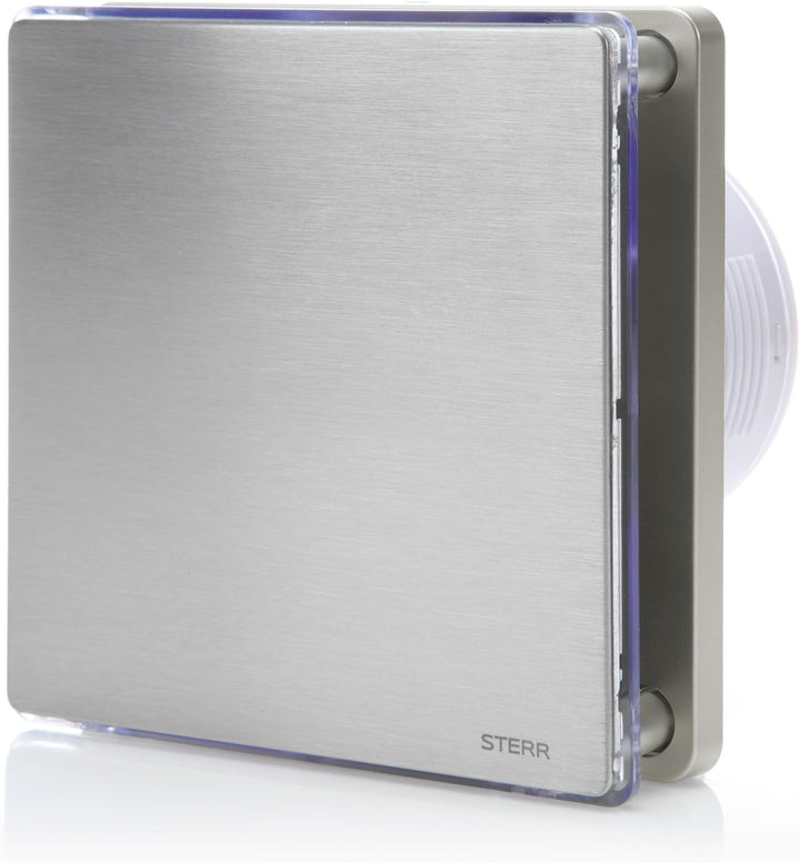 STERR Abluftventilator, 100 mm, mit LED + Timer, leiser Abluftventilator, für Badezimmer, Abluftvent