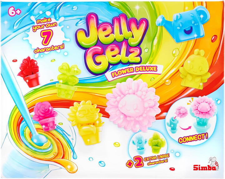 Simba Jelly Gelz Flower Deluxe Set – DIY Gel Figuren Set mit 2 Stationen, Gel &amp; Formen für 7 Figuren