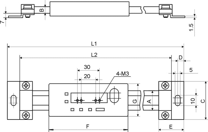 CNC QUALITÄT Digital-Einbau-Messschieber 200 mm waagerecht