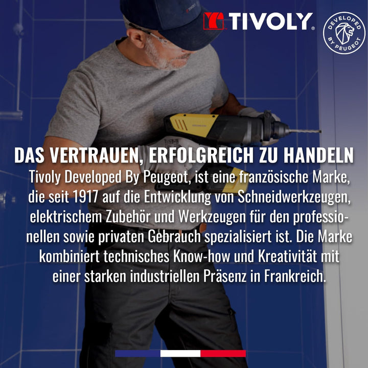 Tivoly 10864070001 Technic Holzbohrern Set, 8pcs Ø2, 3, 4, 5, 6, 7, 8, 10mm