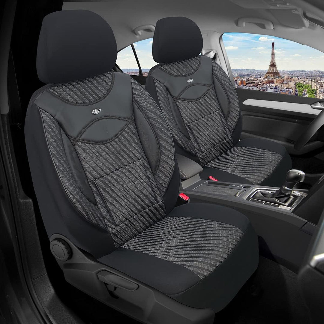 BREMER SITZBEZÜGE Mass Sitzbezüge Schonbezüge für Citroen C5 Aircross 115 115 - Schwarz/Grau Muster,