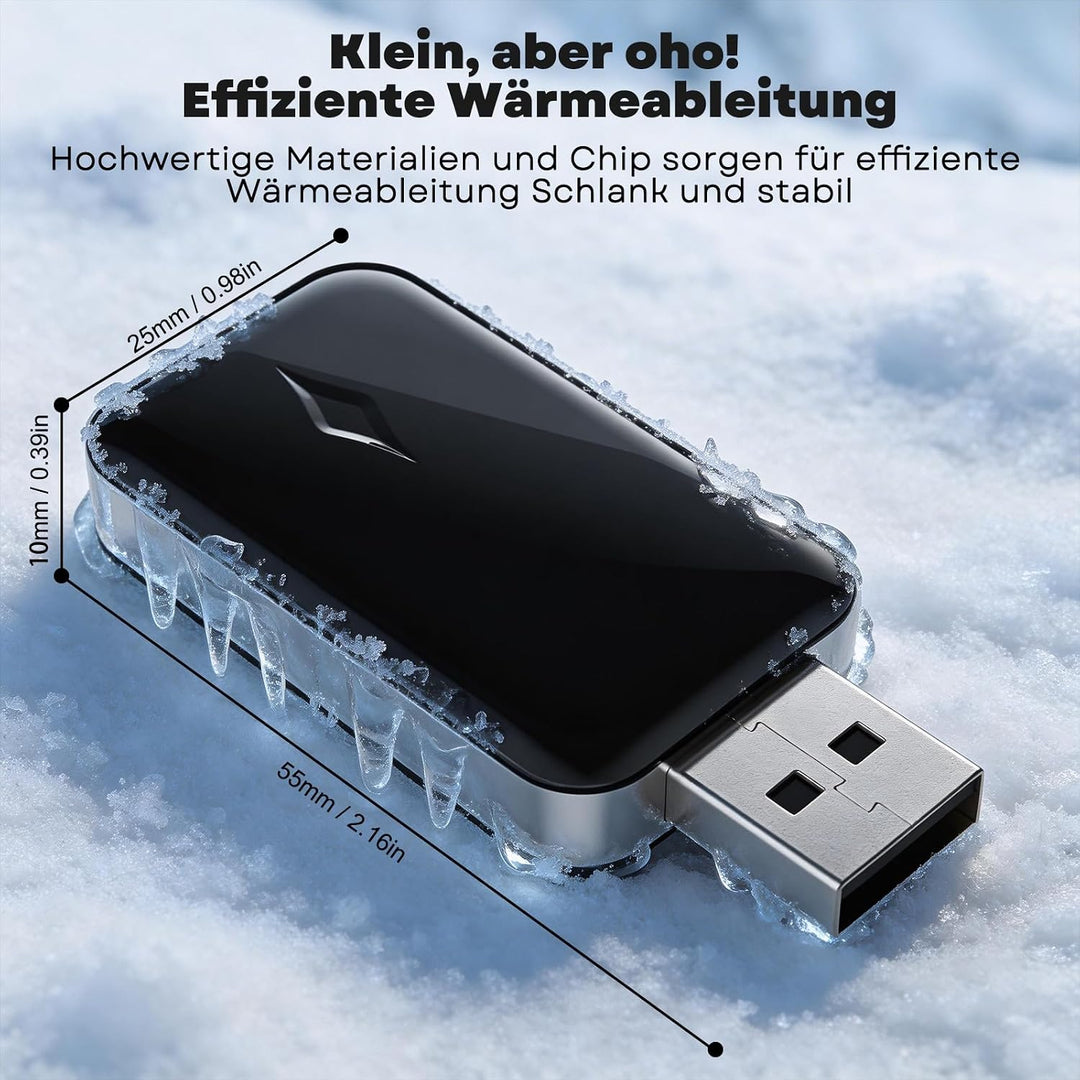 Wireless Adapter für CarPlay, Superschnelle Upgrade von Wired auf Wireless, Plug und Play, Mini &amp; St