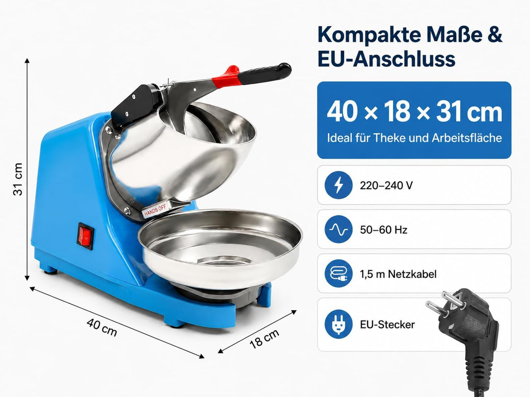 220V/380W Elektrische Eiszerkleinerer Edelstahl Ice Crusher Crusheisbereiter Eiswürfel Startseite
