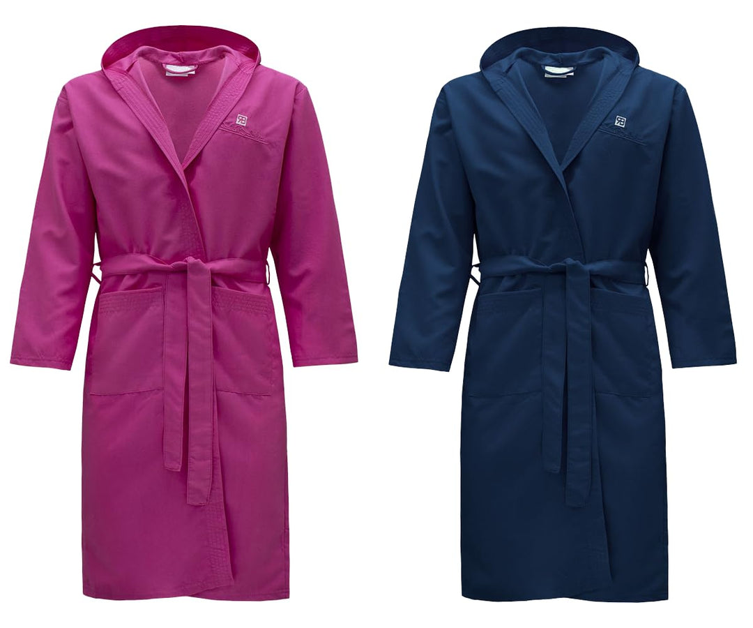 Renato Balestra Bademantel Mikrofaser Unisex mit Kapuze S Ass (Fuchsia-Navy), S Ass (Fuchsia-Navy)