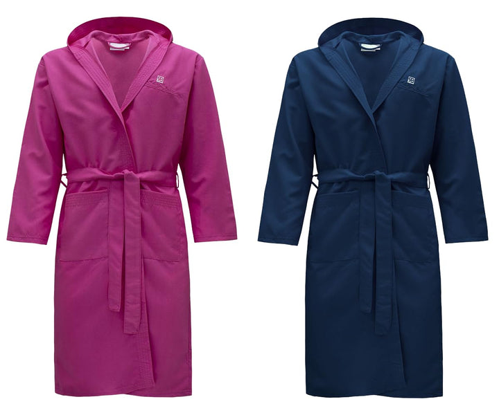 Renato Balestra Bademantel Mikrofaser Unisex mit Kapuze S Ass (Fuchsia-Navy), S Ass (Fuchsia-Navy)