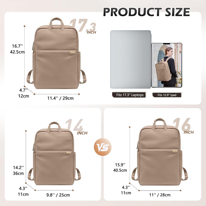 Schlanker Laptop-Rucksack für Damen, leichter Business-Rucksack für Damen, Computertasche, Geldbörse