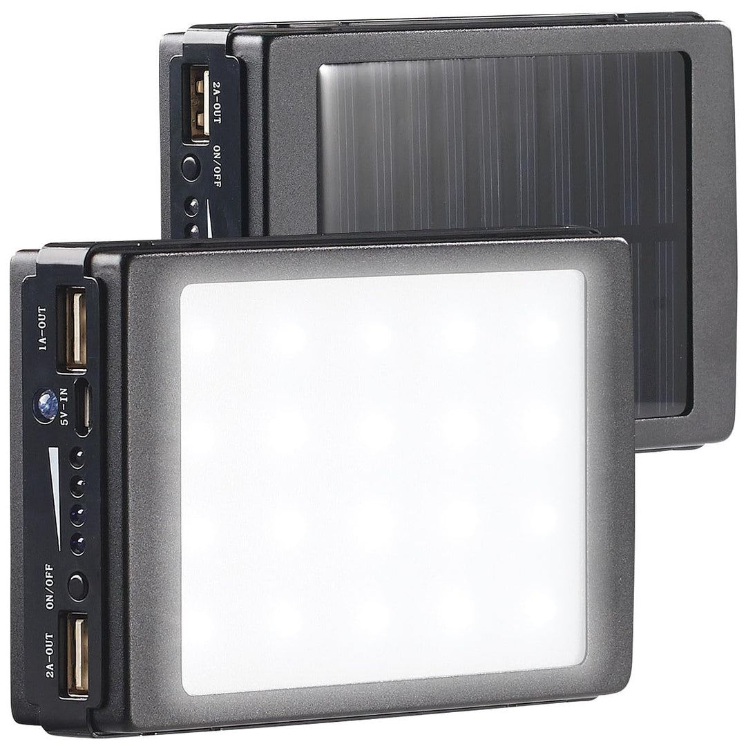 revolt Taschenlampe Solar: 2in1-Solar-Powerbank mit Campingleuchte, 11.000 mAh, 20 LEDs, 240 lm (Sol