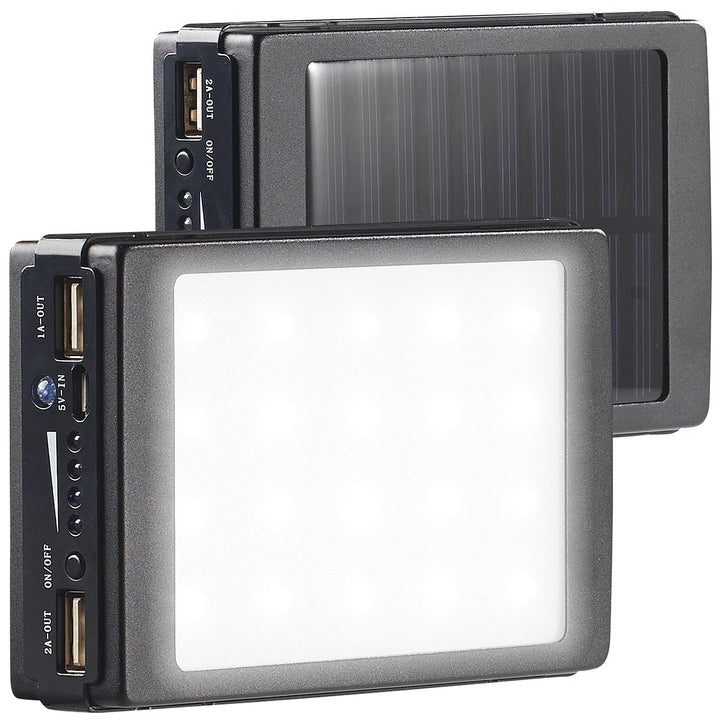 revolt Taschenlampe Solar: 2in1-Solar-Powerbank mit Campingleuchte, 11.000 mAh, 20 LEDs, 240 lm (Sol