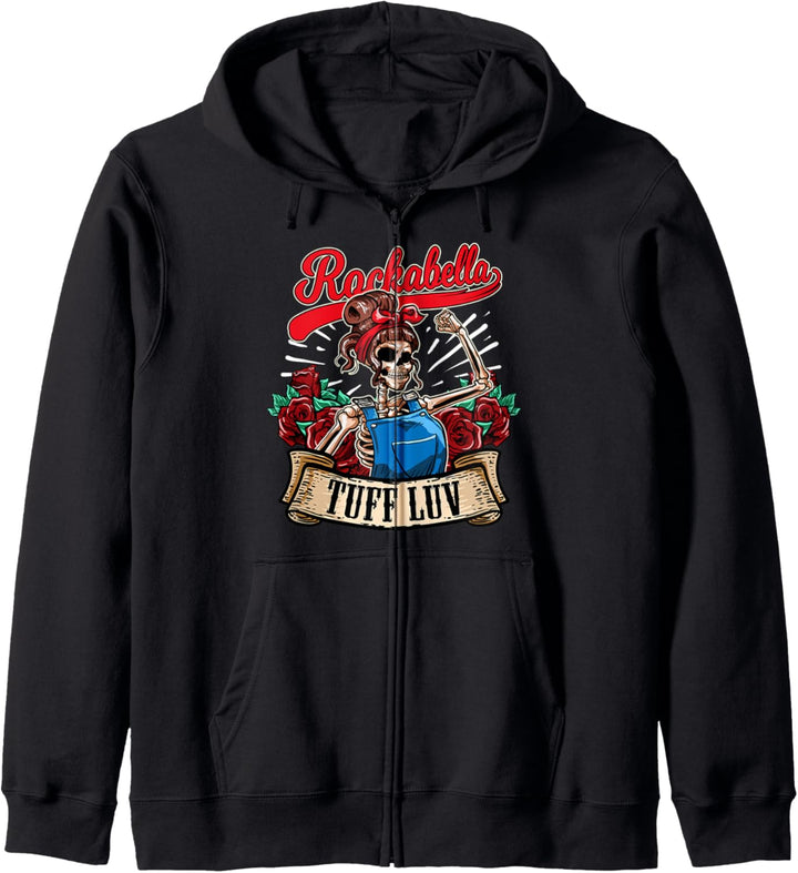 Rockebella Dress Tuff Luv Rockabilly Girl Skull Power Pin-Up Kapuzenjacke