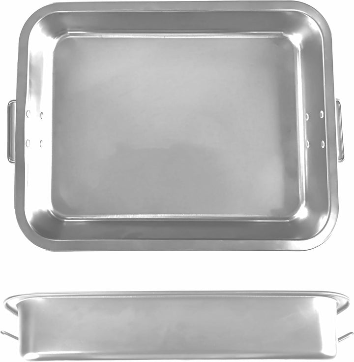 16" Premium Edelstahl-Bratform-Set mit Back- &amp; V-förmigen Rosten – Robust, Gesund &amp; Spülmaschinengee