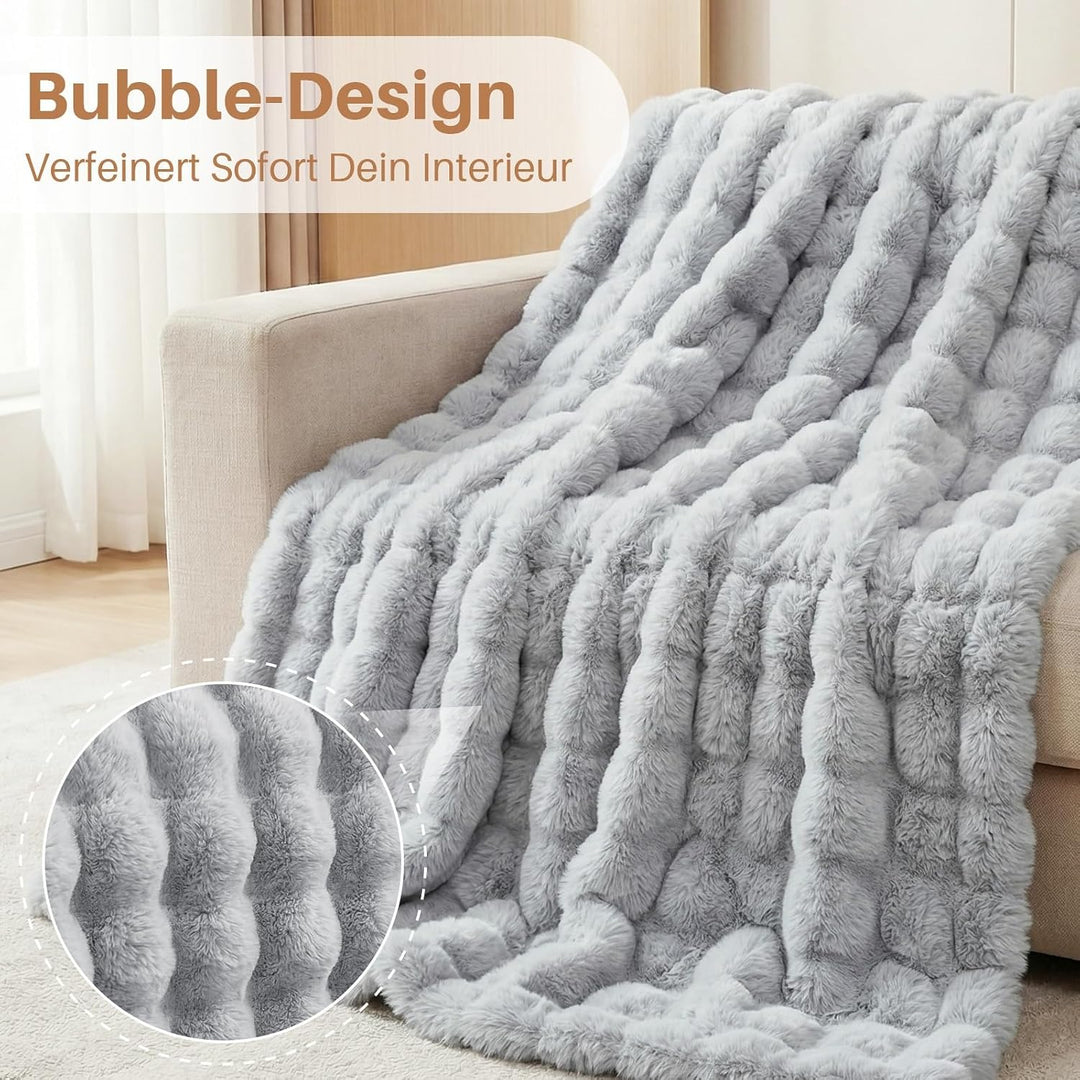 Kuscheldecke Kaninchen Plüsch Decke Super Soft Wohndecke Dick 1000 G/M² Flanell Decke Couchdecke War