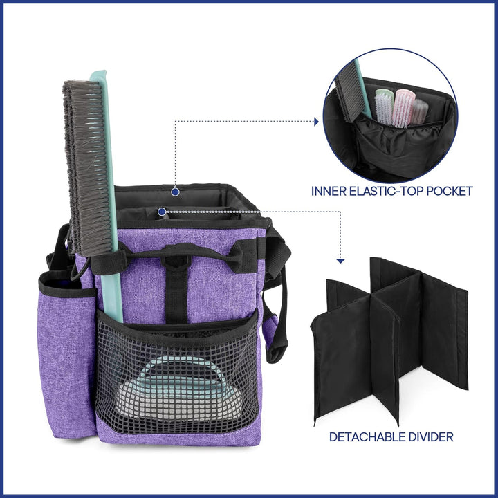 LoDrid Grosser Professioneller Reinigung Tasche mit abnehmbarer Trennwand, Reinigung Tragetasche mit
