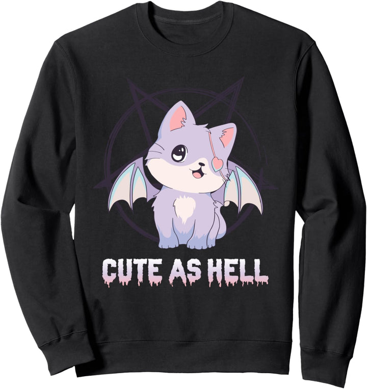 Kawaii Katze Pastell Goth Pentagramm Cute As Hell Sweatshirt