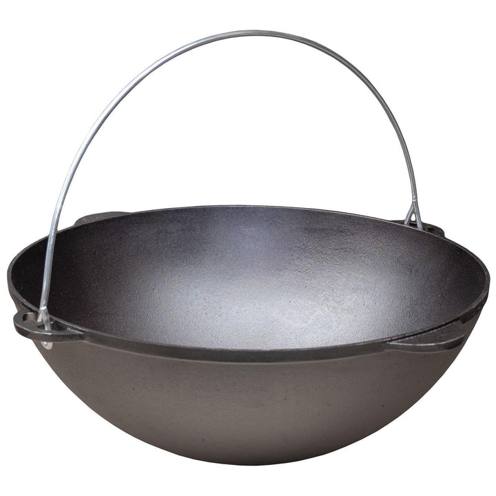 Schwenktopf 8L Camping Kazan aus Gusseisen Kasan Bräter Campingtopf Cast Iron Kessel Asia WOK Gulasc
