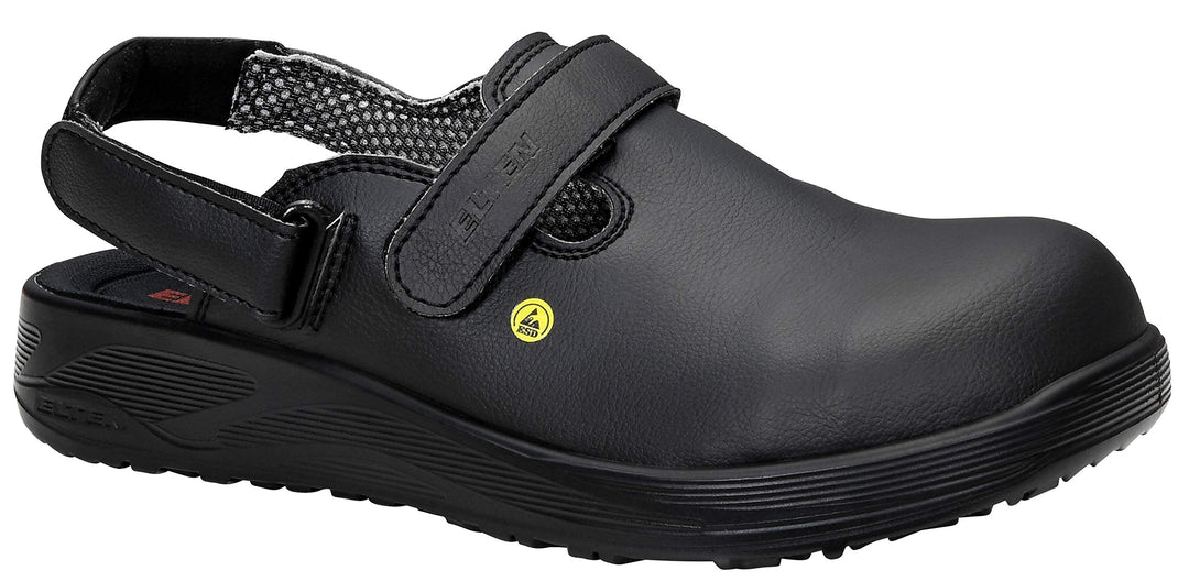ELTEN Clog MICHEL black ESD SB, Damen und Herren, Textil, Stahlkappe, leicht, klassisch, Schwarz, Gr