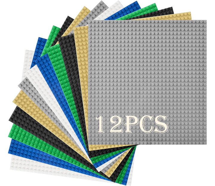 HUYIYI 12 Platten-Set Bauplatte Kompatibel mit Meisten Marken,Kompatibel mit Bauplatte Classic,25,5