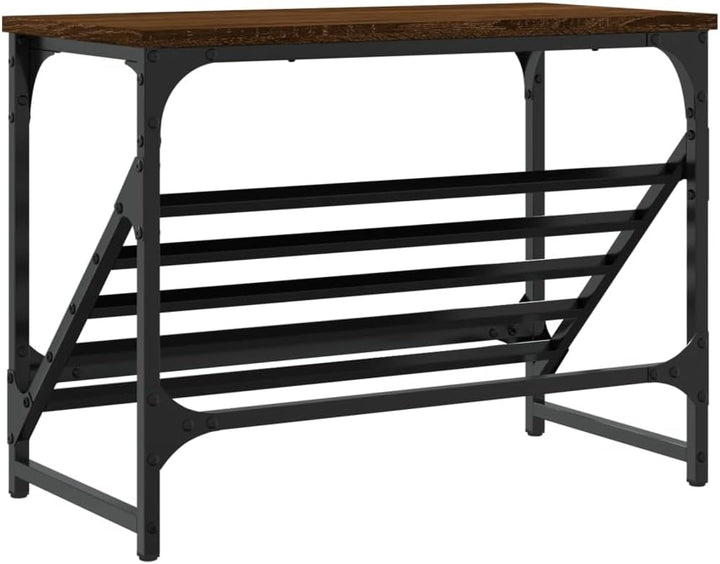 Schuhregal Braun Eichen-Optik 60x30x45 cm aus Holzwerkstoff mit stabilem Stahlgestell für den Flur o