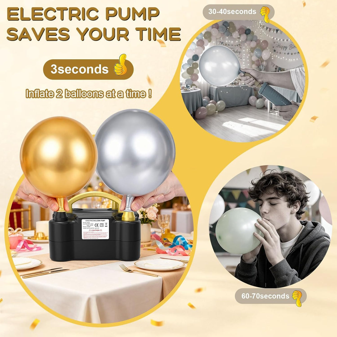 PlusFive Luftballonpumpe, Luftpumpe Elektrisch (220V-240V 600W), Ballonpumpe Elektrisch mit Tragbare