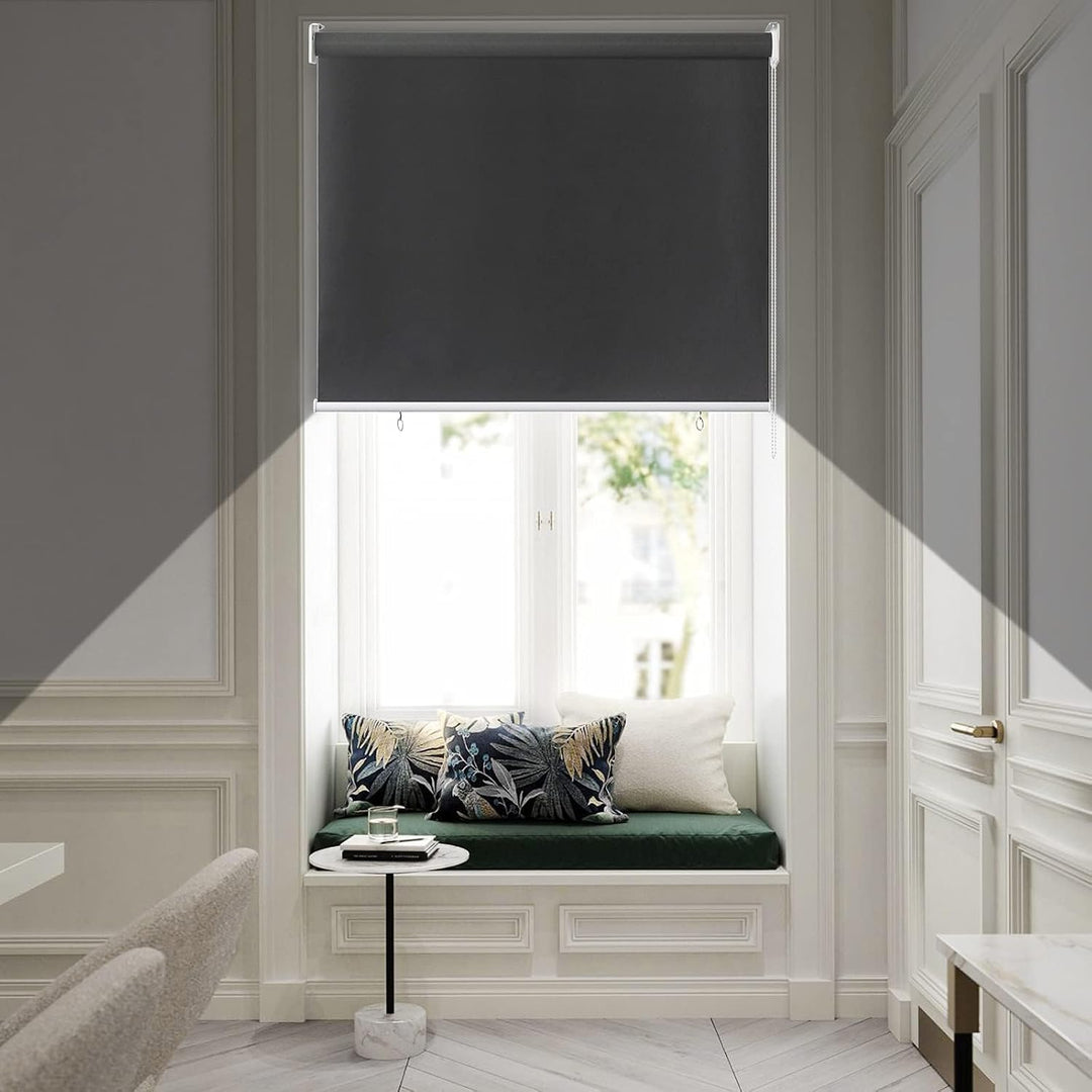 LILIIN 180x240cm Aussenrollo Screen Rollo Wetterfest Senkrechtmarkise Balkonrollo Sichtschutz Outdoo