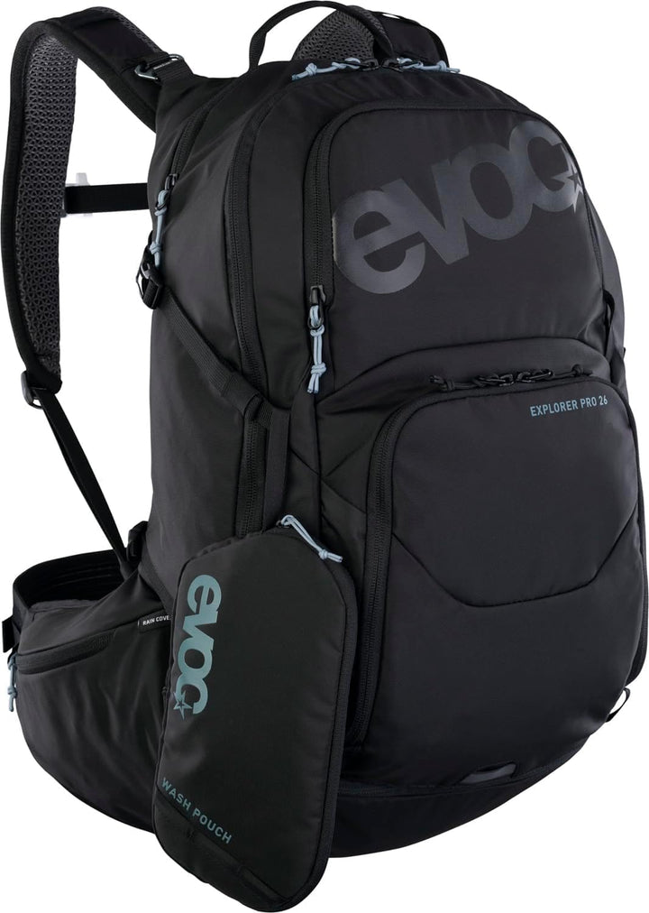 EVOC EXPLORER PRO, Rucksack (optimale Passform, AIR FLOW CONTACT SYSTEM, AIRO FLEX Hüftgurt, inklusi