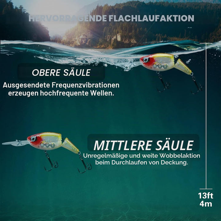 TRUSCEND Kunstköder Hecht, Fisch Köder für Zander Barsch Forellen Wobbler Swimbait, Angelköder Fisch