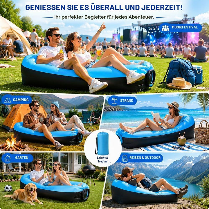 Aufblasbares Sofa, Camping Sofa Aufblasbar, Tragbares Luft Sitzsack mit Aufbewahrungstasche, Air Lou