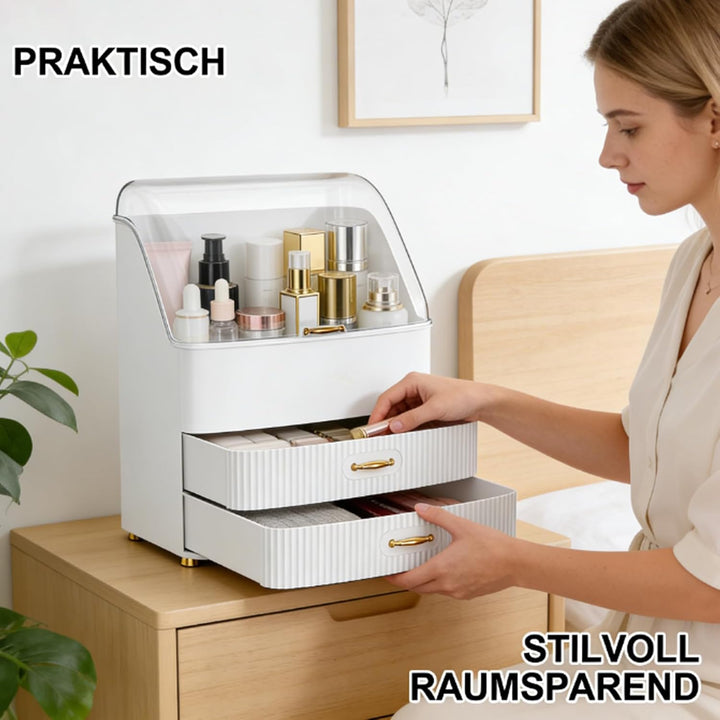 Make Up Organizer, Transparente Aufbewahrungsbox Mit Deckel, 3 Schubladen Bad Organizer, Platz Spare