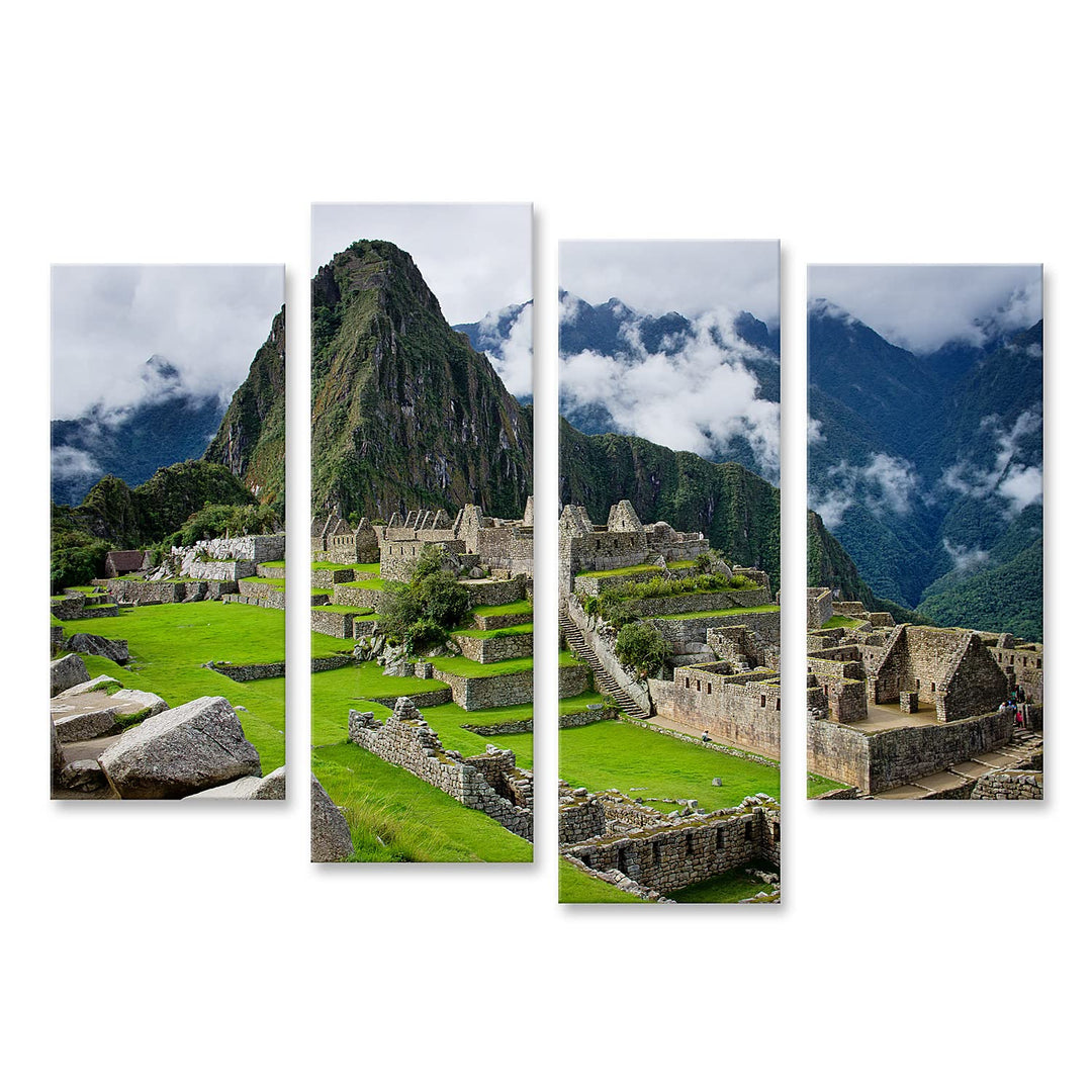 islandburner Bild auf Leinwand Machu Picchu In Peru Bilder Wandbilder Poster Leinwand 130x80cm - 4 T