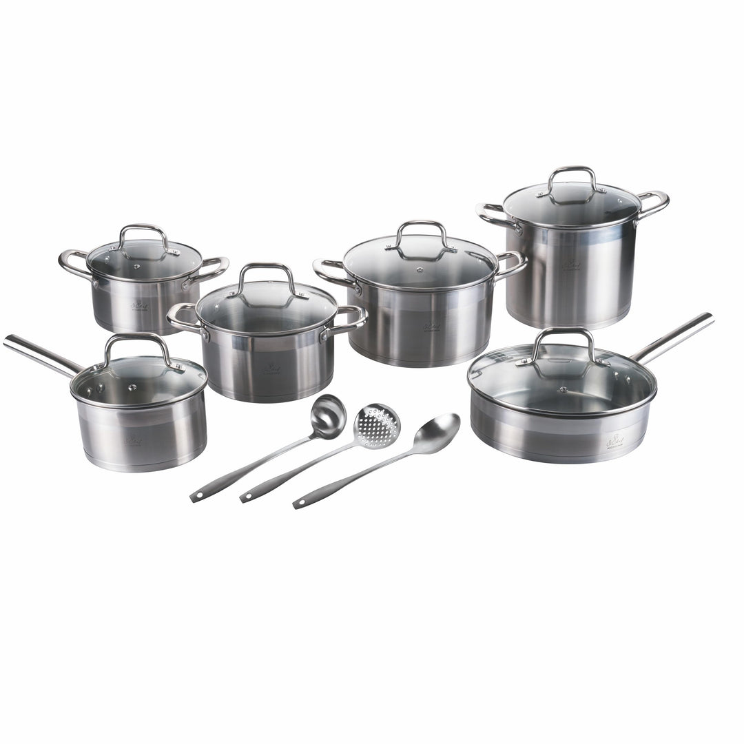 GALILEO SìChef Topfset, 15-teilig, Edelstahl 18/0, Induktion, Edelstahl