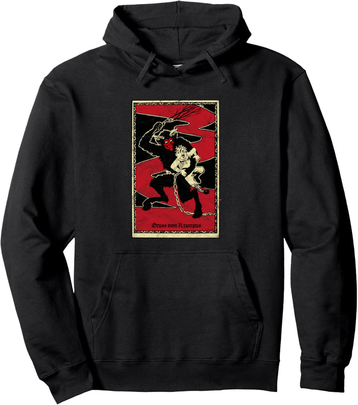 Gruss vom Krampus Anti Weihnachten Dämon Percht Okkult Devil Pullover Hoodie